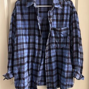 Wild Fable Blue and Black Plaid Shirt